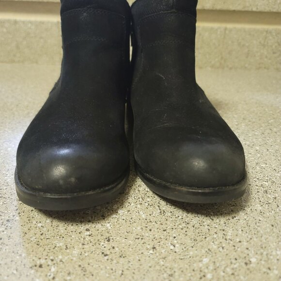 Abeo Yana Black Leather Ankle Booties Size 8.5 - Picture 3 of 11
